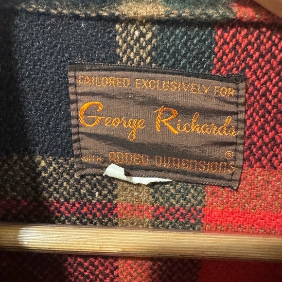 Vintage Red Plaid Canadian Camper Wool Coat by George Richards - Picture 5 of 6